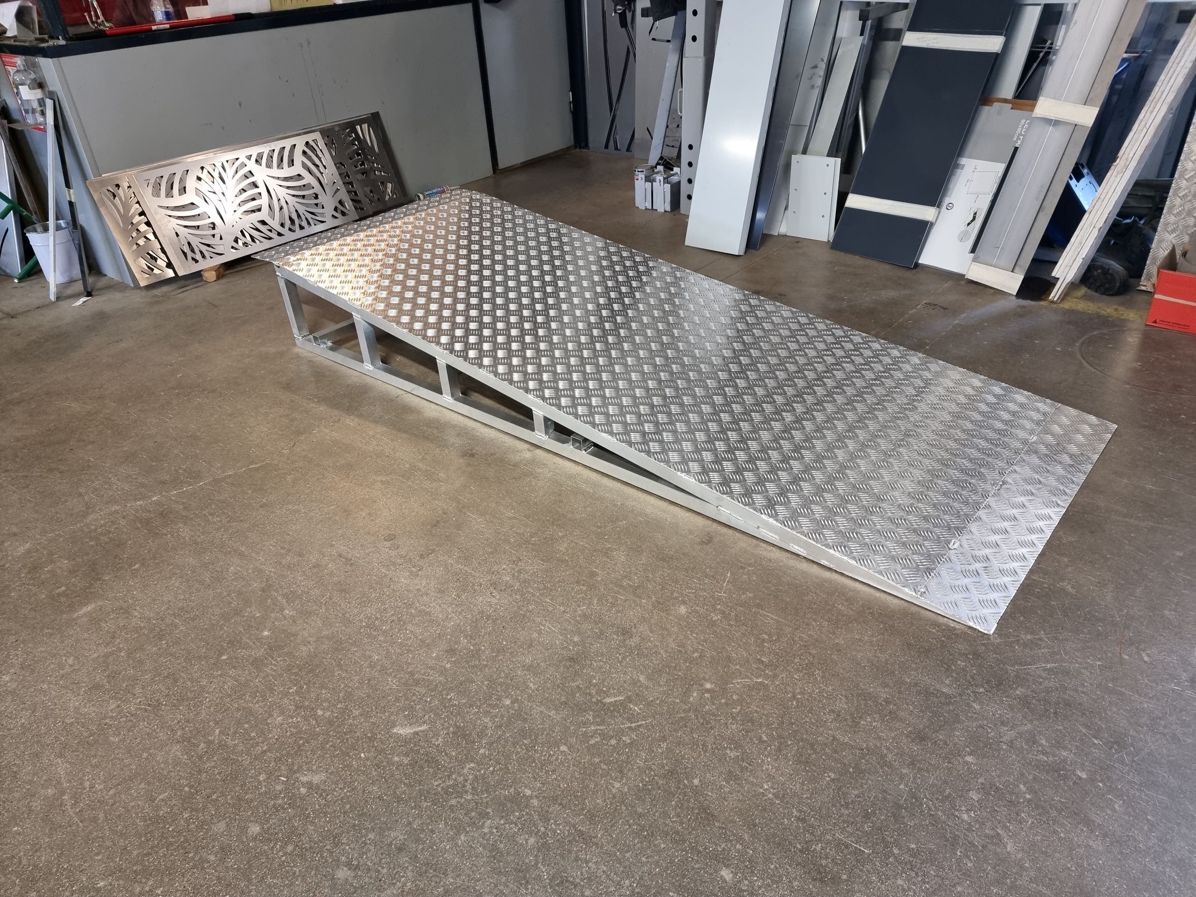 Rampe tôle aluminium damier